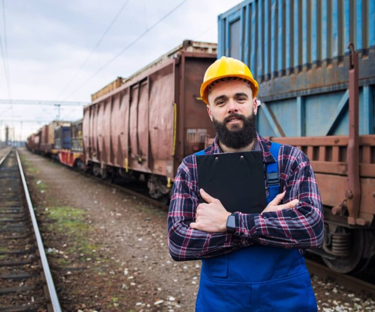 Rail freight yard supporting energy sector logistics